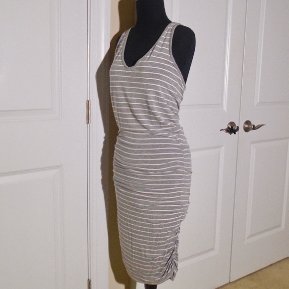 SOLD Athleta Dress Striped Racerback Ruched Tank Dress/SOLD - Picture 5 of 7